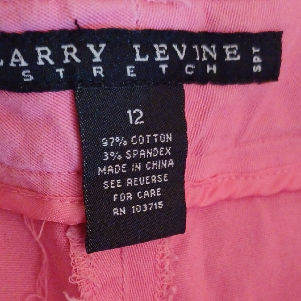 Larry Levine Pink Cotton Shorts - Picture 4 of 6